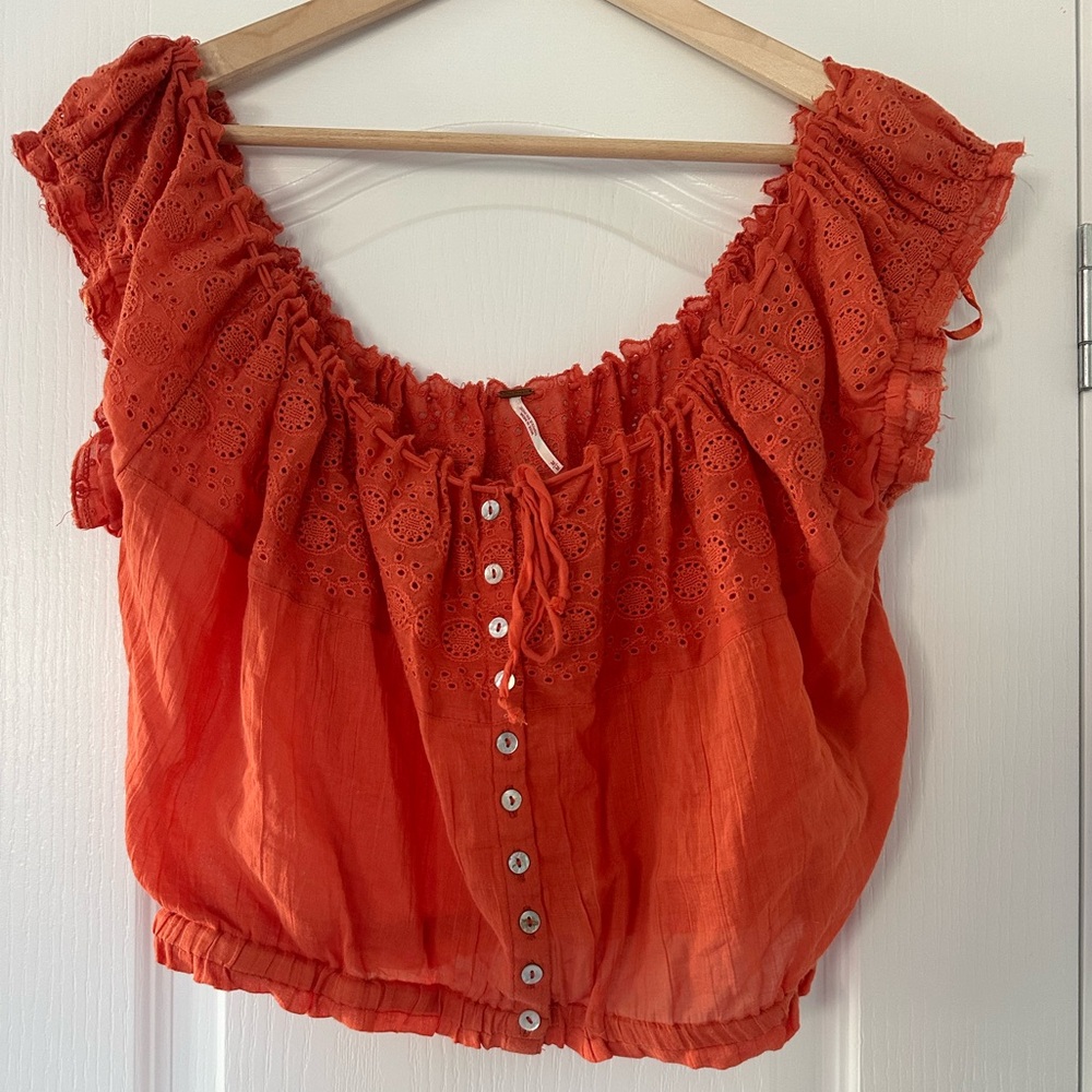 Free People Eyelet You A lot Crop - Picture 5 of 12